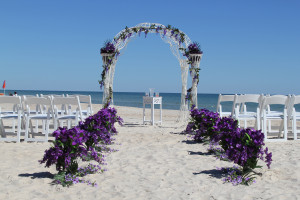 Florida beach wedding Wicker Purple Paradise by The Wedding KISS